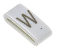 531-07883-hobs85-pvc-wh HellermannTyton HODS85 Slide On Cable Markers, Black on White, Pre-printed "W", 1.8 → 6.3mm Cable, 531-07883