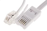 495-0505 RS PRO Female RJ11 to Male BT Telephone Extension Cable, White Sheath, 3m