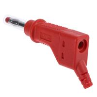 669328-22 Staubli Red Male Banana Plug, 4 mm Connector, Screw Termination, 32A, 600V, Nickel Plating