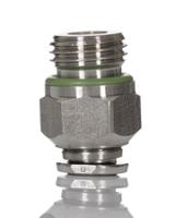 s02250628 Norgren Pneufit S Series Straight Threaded Adaptor, G 1/4 Male to Push In 6 mm, Threaded-to-Tube Connection Style