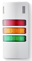 hd90-q31 AUER Signal halfDOME90 Series Red/Green/Amber Buzzer Signal Tower, 3 Lights, 24 V ac/dc, Base Mount