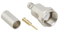222197 Amphenol RF, Plug Cable Mount F Connector, 75Ω, Crimp Termination, Straight Body