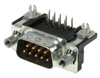 5747840-6 TE Connectivity Amplimite HD-20 9 Way Right Angle Through Hole D-sub Connector Plug, 2.74mm Pitch, with 4-40 UNC Female