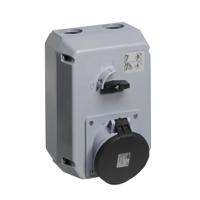 2cma168037r1000 Amphenol Industrial Switchable IP44 Industrial Interlock Socket 3P+E, Earthing Position 7h, 63A, 500 V