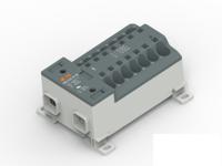 1snl412510r0000 Distribution Block, 14 Way, 1.5 → 25mm², 85A, 1 kV, Black, Grey