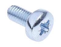 553-605 RS PRO Pozidriv M5 Pan Steel Machine Screws DIN 7985Z x 10.0mm