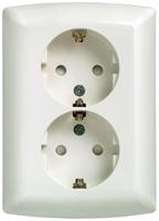 5ub2211-3 Siemens White 2 Gang Plug Socket, 16A, Schuko, Indoor Use