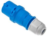 2126 Bals IP44 Blue Cable Mount 2P + E Industrial Power Plug, Rated At 16A, 230 V