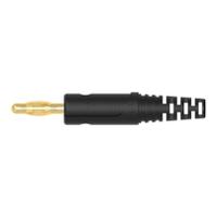 rs-fk-8-l-au-sw Schutzinger Black Male Banana Connector, 4 mm Connector, Solder Termination, 32A, 30 V ac, 60 V dc, Gold Plating