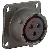 pt02a-12-3s Amphenol Socapex, PT, Copper Alloy 3 Way Panel Mount MIL Spec Circular Connector ReceptacleGreen, Socket Contacts,Shell
