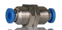 916-0820 RS PRO Bulkhead Tube-to-Tube Adaptor, Push In 4 mm to Push In 4 mm, Tube-to-Tube Connection Style