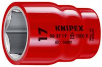 98-37-19 Knipex 3/8 in Drive 3/8in Insulated Standard Socket, 6 point, 19mm, VDE/1000V, 49 mm Overall Length
