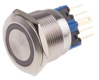 811-8544 RS PRO Illuminated Push Button Switch, Momentary, Panel Mount, 22mm Cutout, SPDT, Red LED, 250V ac, IP65, IP67
