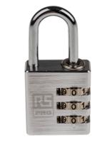 781-6039 RS PRO Combination Aluminium Combination Padlock, 5mm Shackle, 30mm Body