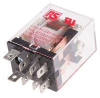 450-0346 RS PRO Plug In Power Relay, 24V ac Coil, 10A Switching Current, DPDT