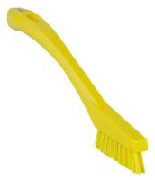 44016 Vikan Extra Hard Bristle Yellow Scrubbing Brush, 15mm bristle length, PET bristle material