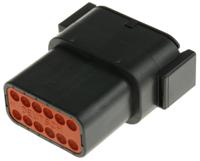 dtm04-12pb Deutsch, DTM Automotive Connector Socket Black 12 Way, Crimp Termination DTM04-12PB