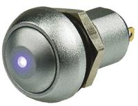 ipr1sad0lob105 APEM Illuminated Push Button Switch, Latching, Panel Mount, 12.9mm Cutout, SPST, Blue LED, 24V dc, IP67