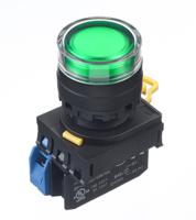 yw1l-mf2e10q4g Idec YW Series Illuminated Push Button Complete Unit, Panel Mount, 22mm Cutout, SPST, IP65