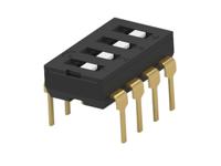 2461924-1 TE Connectivity 4 Way Through Hole DIP Switch SPDT, Flush Actuator