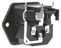 43013211 Schurter C14 Right Angle Panel Mount IEC Connector Male, 10A, 250 V, Fuse Size 5 x 20mm