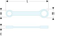 5918x19 Facom 59 Series Ring Spanner, 18mm, Metric, Double Ended, 225 mm Overall