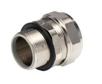 7tca296020r0253-sp32m32m Adaptaflex Swivel, Conduit Fitting, 32mm Nominal Size, M32, Brass, Silver IP65 rating