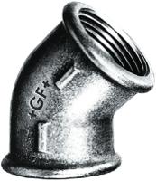 770120205 Georg Fischer Galvanised Malleable Iron Fitting, 45° Elbow, Female BSPP 3/4in to Female BSPP 3/4in