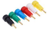 20985 Staubli Black, Blue, Green, Red, White, Yellow Female Banana Socket, 2mm Connector, Screw Termination, Gold Plating