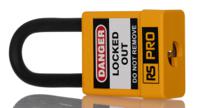 180-6819 RS PRO Yellow ABS, Steel, PVC Safety Lockout Padlocks, 6mm Shackle, 48mm Attachment
