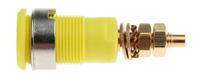 233020-24 Staubli Yellow Female Banana Socket, 4 mm Connector, Solder Termination, 32A, 1000V, Gold Plating
