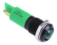 210-872 RS PRO Green Panel Mount Indicator, 24V dc, 14mm Mounting Hole Size, Solder Tab Termination