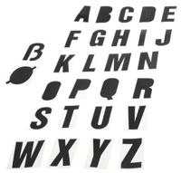 514-818 RS PRO Black Self Adhesive Letters, 50mm Character Height