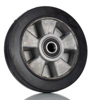 621-9569 RS PRO Black Rubber Abrasion Resistant, Quiet Operation Trolley Wheel, 400kg