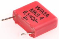 mks4g031003f00ki00 WIMA MKS4 Polyester Film Capacitor, 200 V ac, 400 V dc, ±10%, 100nF, Through Hole