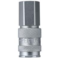 23kaiw13mpn Legris Nickel Plated Brass Female Pneumatic Quick Connect Coupling, 1/4 in Female 23mm Female Thread