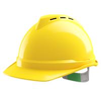 gv421-0000000-000 MSA Safety V-Gard 500 Yellow Safety Helmet, AdjustableVentilated