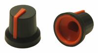 302-694 RS PRO 16.2mm Black Potentiometer Knob for 6mm Shaft D Shaped