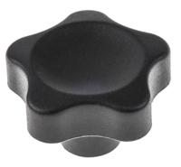 166346 Elesa  Black Multiple Lobes Clamping Knob, M8, Threaded Hole