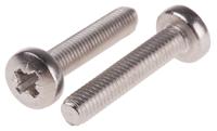 914-1850 RS PRO Pozi M5 Pan A4 316 Stainless Steel Machine Screws DIN 7985 x 25.0mm