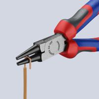 22-02-160 Knipex Round Nose Pliers, 160 mm Overall, Pointed, Straight Tip, 30mm Jaw