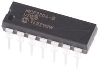 mcp3204-bip Microchip, Quad 12-bit- ADC 100ksps, 14-Pin PDIP