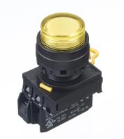 yw1l-a2e10q4y Idec YW Series Illuminated Push Button Complete Unit, Panel Mount, 22mm Cutout, SPST, IP65