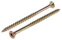 ult080 ULTI-MATE Pozisquare Countersunk Steel Wood Screw, Yellow Passivated, Zinc Plated, 4mm Thread, 70mm Length