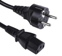 626-6751 RS PRO Straight IEC C13 Socket to Straight CEE 7/7 Plug Power Cord, 1m