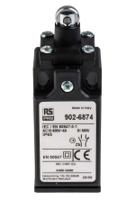 902-6874 RS PRO Roller Plunger Limit Switch, NO/NC, IP65, DPST, Thermoplastic Housing, 400V ac Max, 10A Max