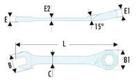 467bs7 Facom 467BS Series Combination Ratchet Spanner, 7mm, Metric, Double Ended, 90.5 mm Overall
