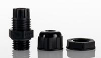 1427ncgm12b Hammond 1427NCG Series Black Nylon Cable Gland, M12 Thread, 3mm min., 7mm max., IP68