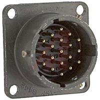 pt02a-14-19p Amphenol Socapex, PT, Copper Alloy 19 Way Panel Mount MIL Spec Circular Connector ReceptacleGreen, Pin Contacts,Shell
