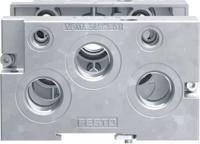 nev-01-vdma Festo NEV series 3 station G 1/2, G 1/8 Manifold End Base for use with Solenoid/Pneumatic Valves, 161104